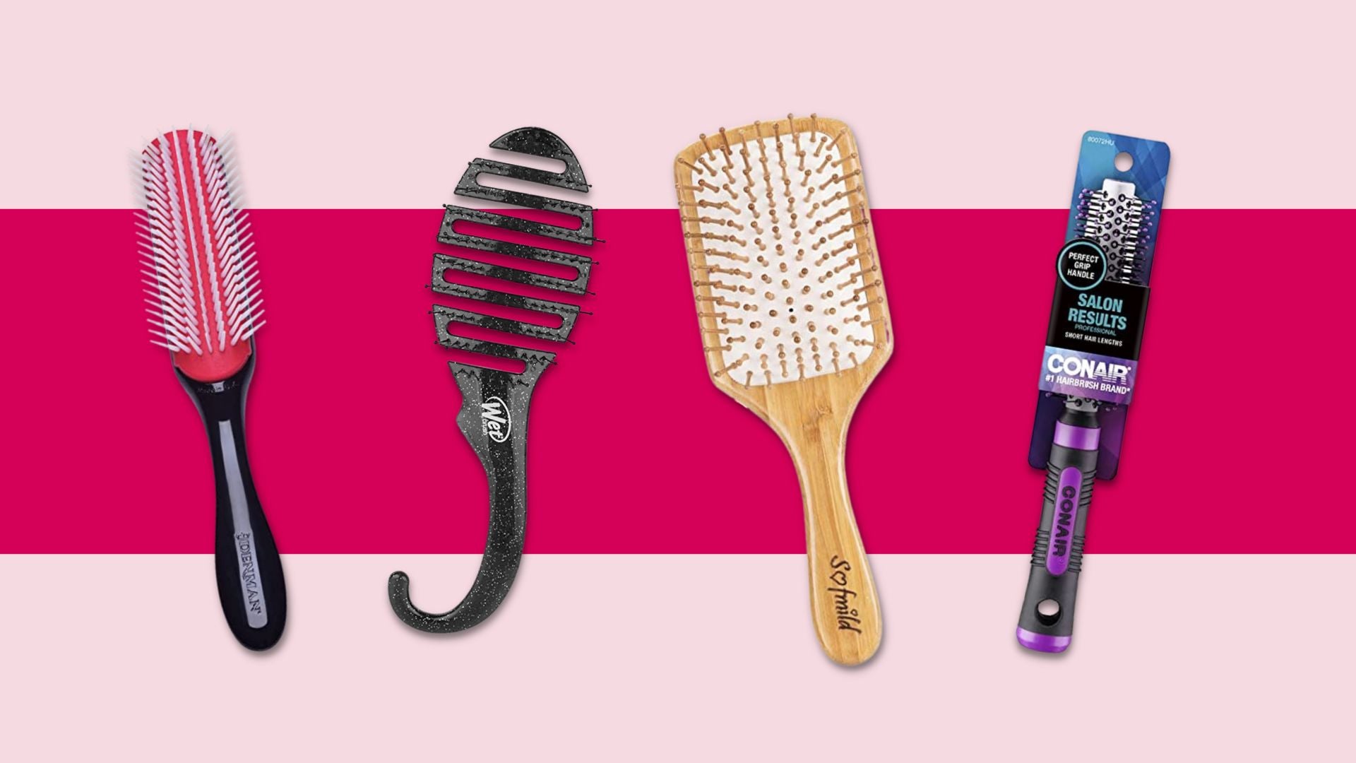 Boar Bristle Hair Brush, Curve Wave Brush, Soft Paddle Hair Brush For  Women, Natural Wave Hair Brush(brown)