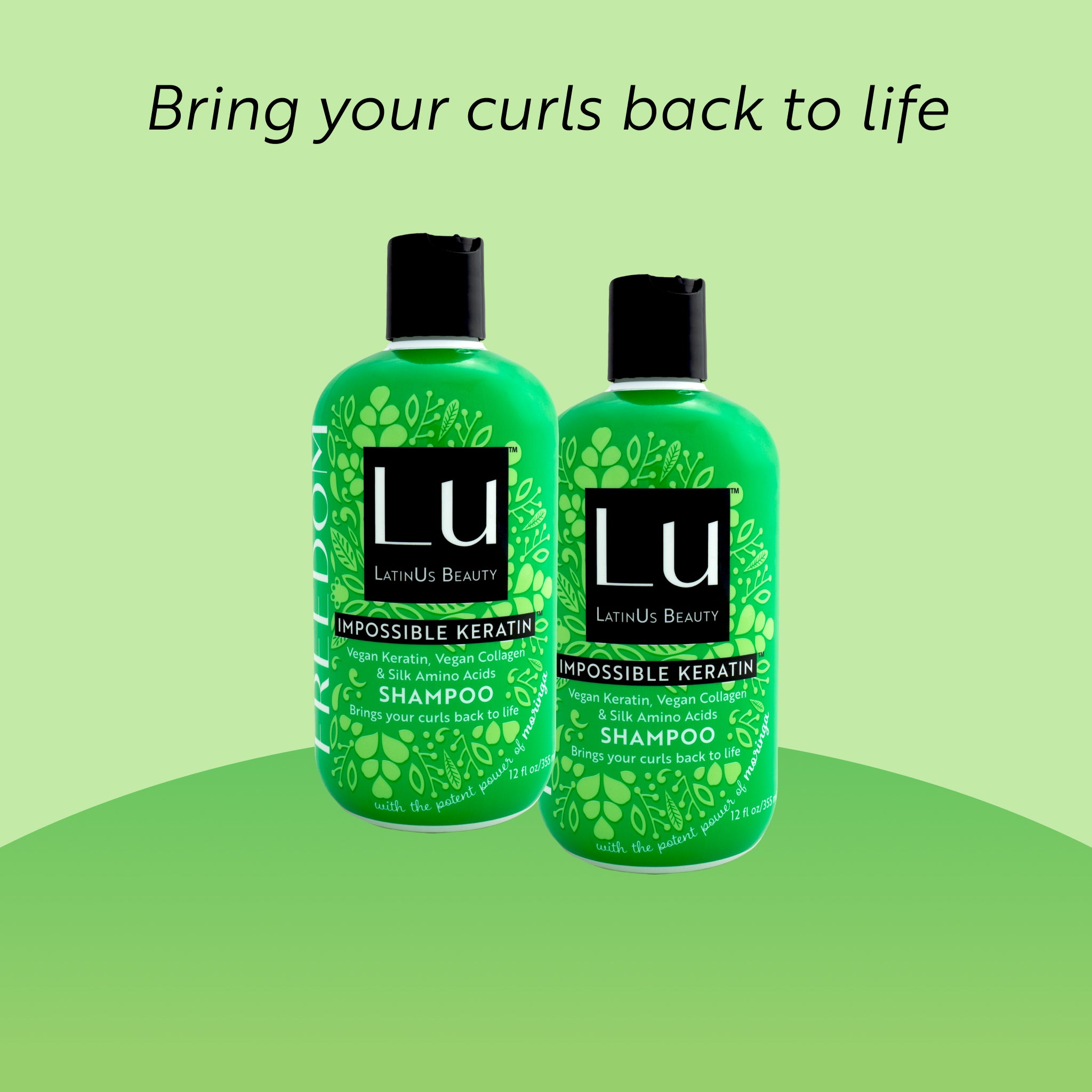 Champú Freedom de 12 oz, con Aceite de Semilla de Moringa e IMPOSSIBLE KERATIN ™