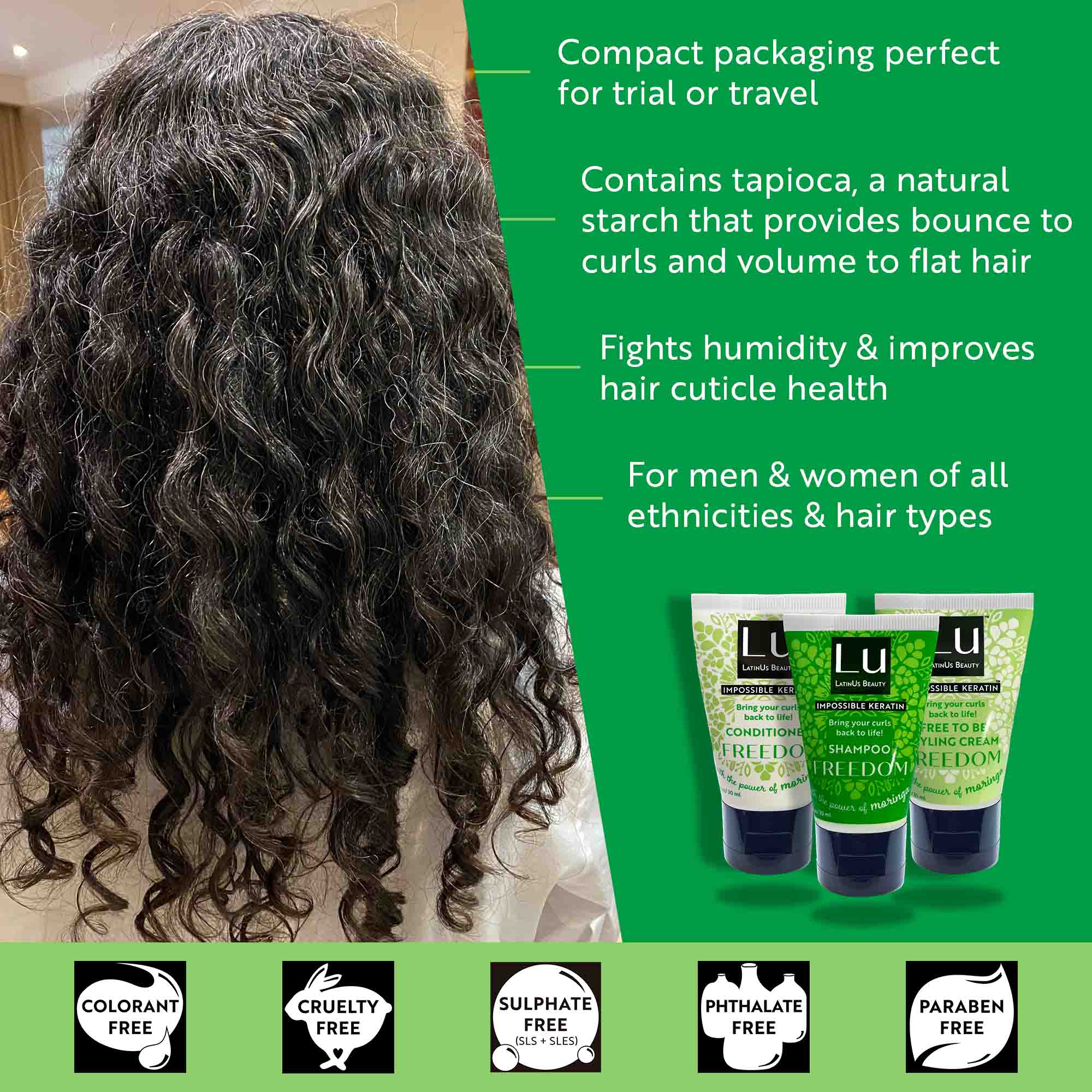 Freedom Starter Kit: Shampoo, Conditioner, and Styling Cream