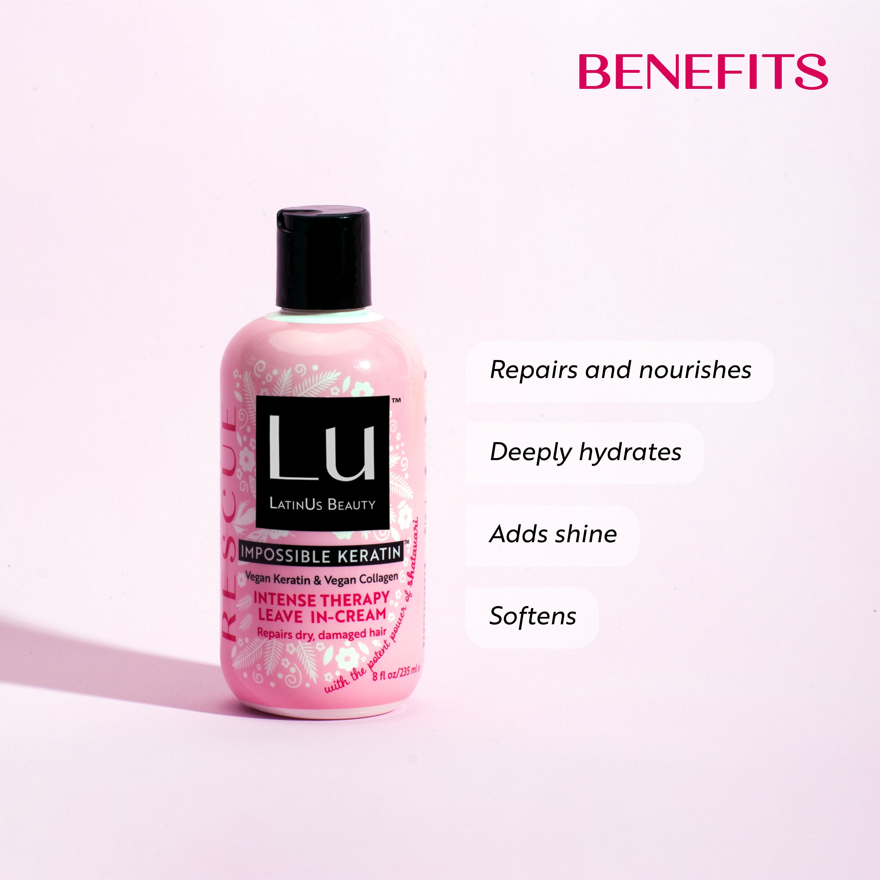 Crema para peinar Intense Therapy 8 oz, con Glicerina infusionada con Shatavari e IMPOSSIBLE KERATIN™