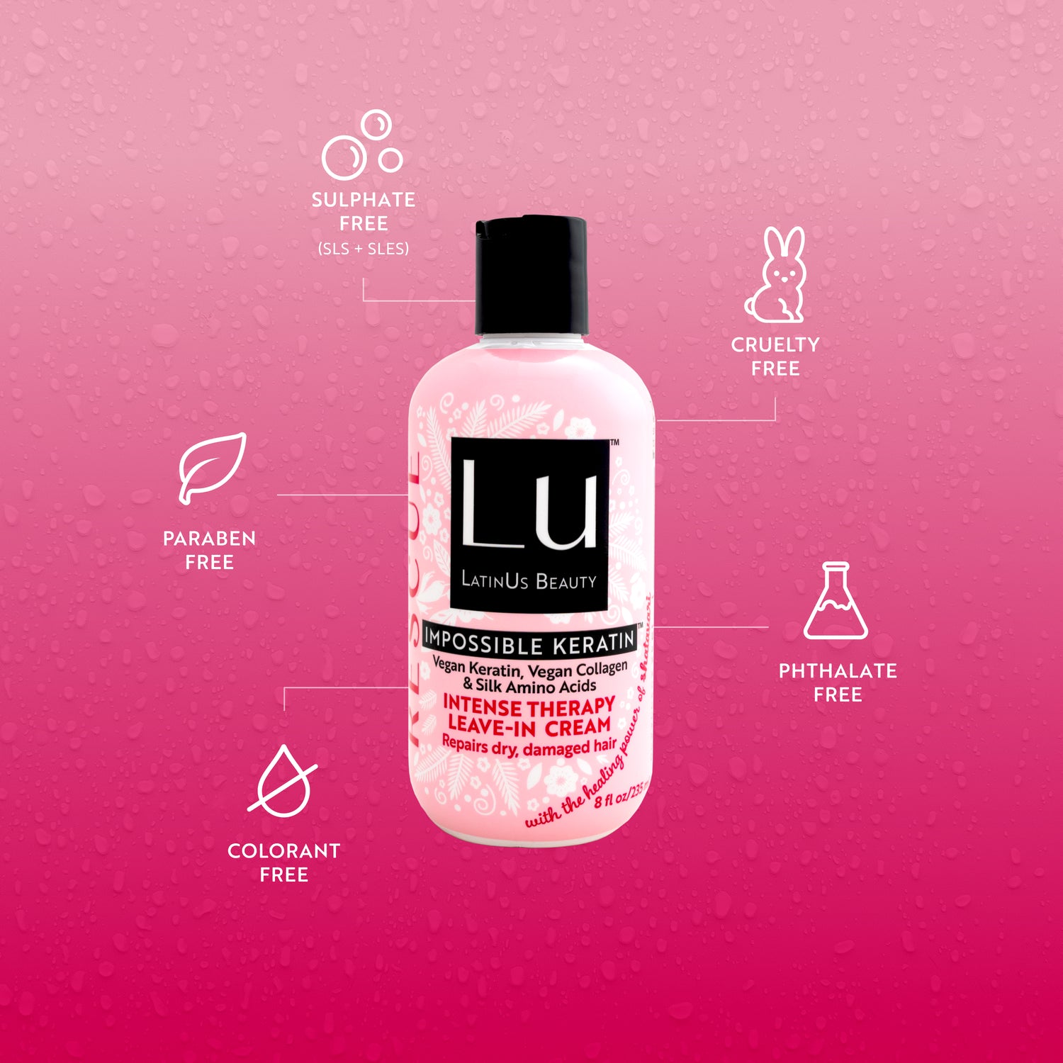 Crema para peinar Intense Therapy 8 oz, con Glicerina infusionada con Shatavari e IMPOSSIBLE KERATIN™