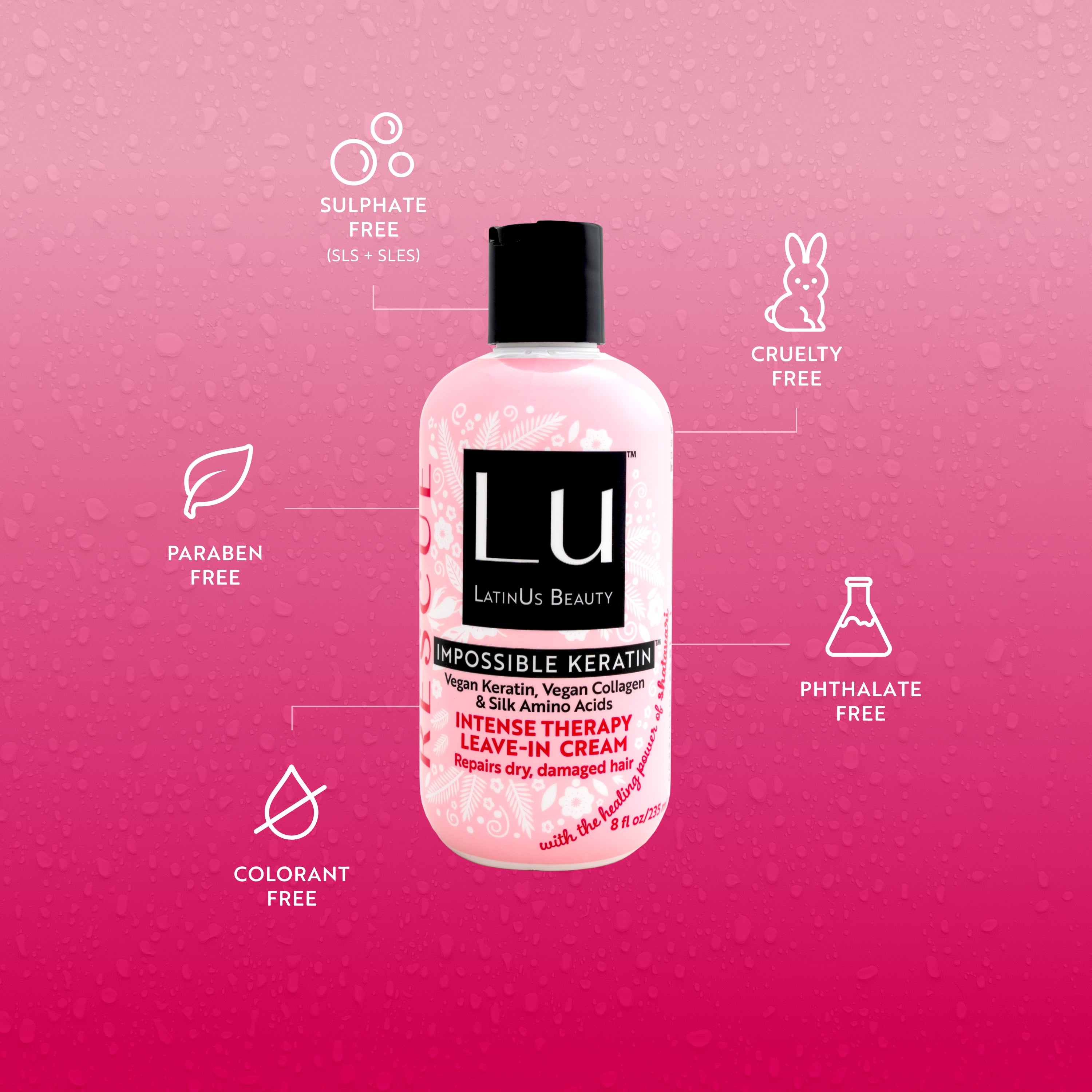 Crema para peinar Intense Therapy 8 oz, con Glicerina infusionada con Shatavari e IMPOSSIBLE KERATIN™