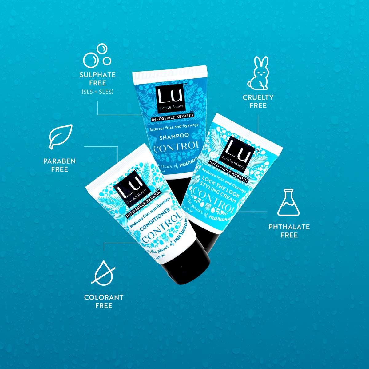 Control Travel Size Kit: Shampoo, Conditioner, and Styling Cream with ...